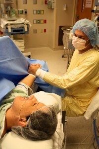 jerry and breanna during the c-section